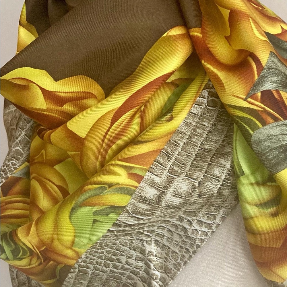 ECHO Large , dynamic, floral silk scarf.